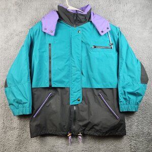VTG 90's Parka Jacket Men's Large Insulated Zip Out Liner Hooded Snowboard Ski
